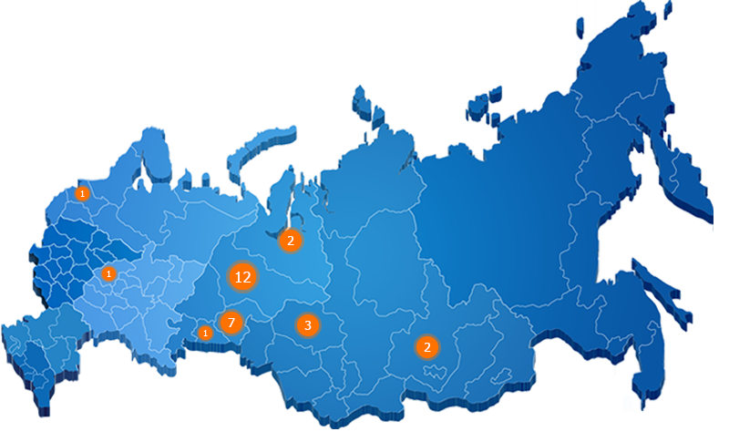 объекты на карте России